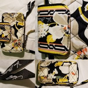 NEW VERA BRADLEY wristlet clutch wallet tan black gold RETIRED DOGWOOD NWOT